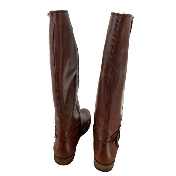 Frye Tall Riding Boots Women's Size 10M Flat Low Heel Knee High Side Zip Brown - Picture 7 of 11